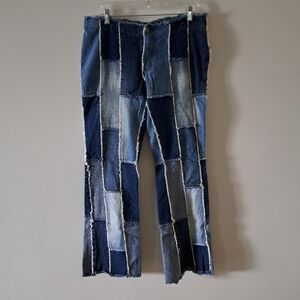 Vintage Y2K Patchwork Zana Di Jeans Distressed 90's Lo Rise Sz 11 (Juniors)